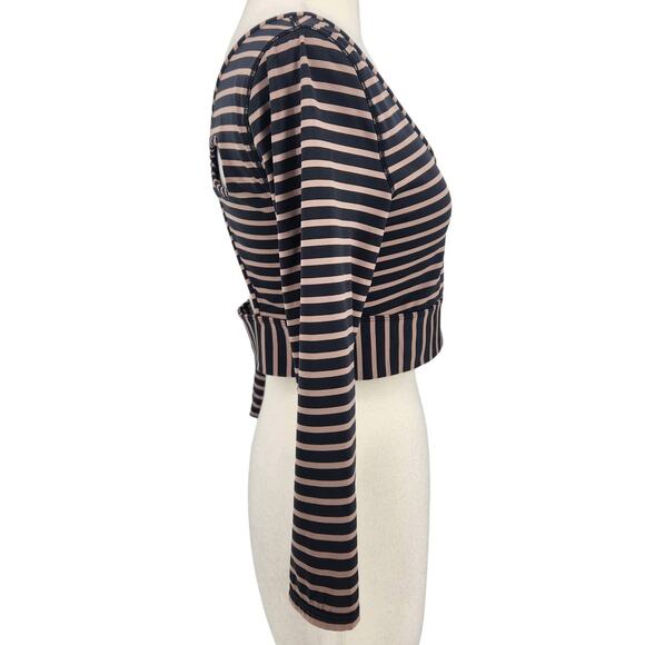 FP Movement Striped Long Sleeve Crop Top With Cut Out Back - Picture 5 of 7